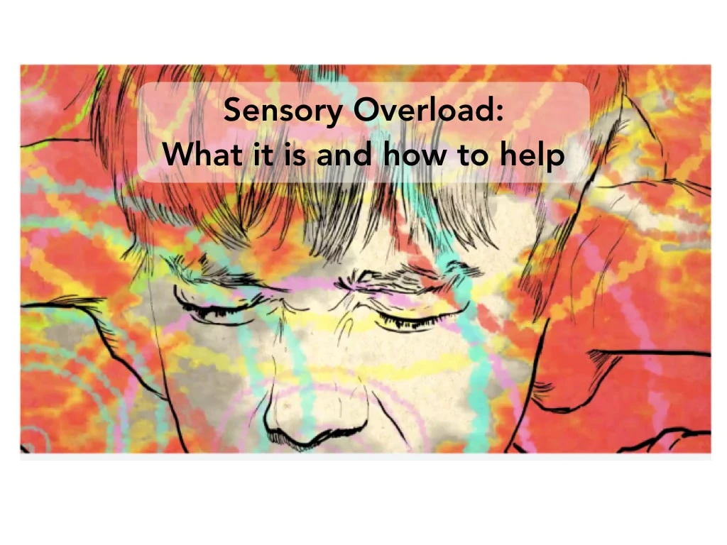Sensory overload illustration with vibrant, swirling colors